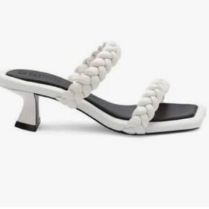 Mercedes Castillo VIVIAN MID-HEEL BRAIDED LEATHER SANDALS ...Size 10